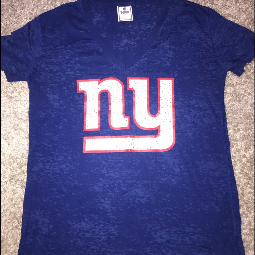 VS PINK NY Giants tee with rhinestones